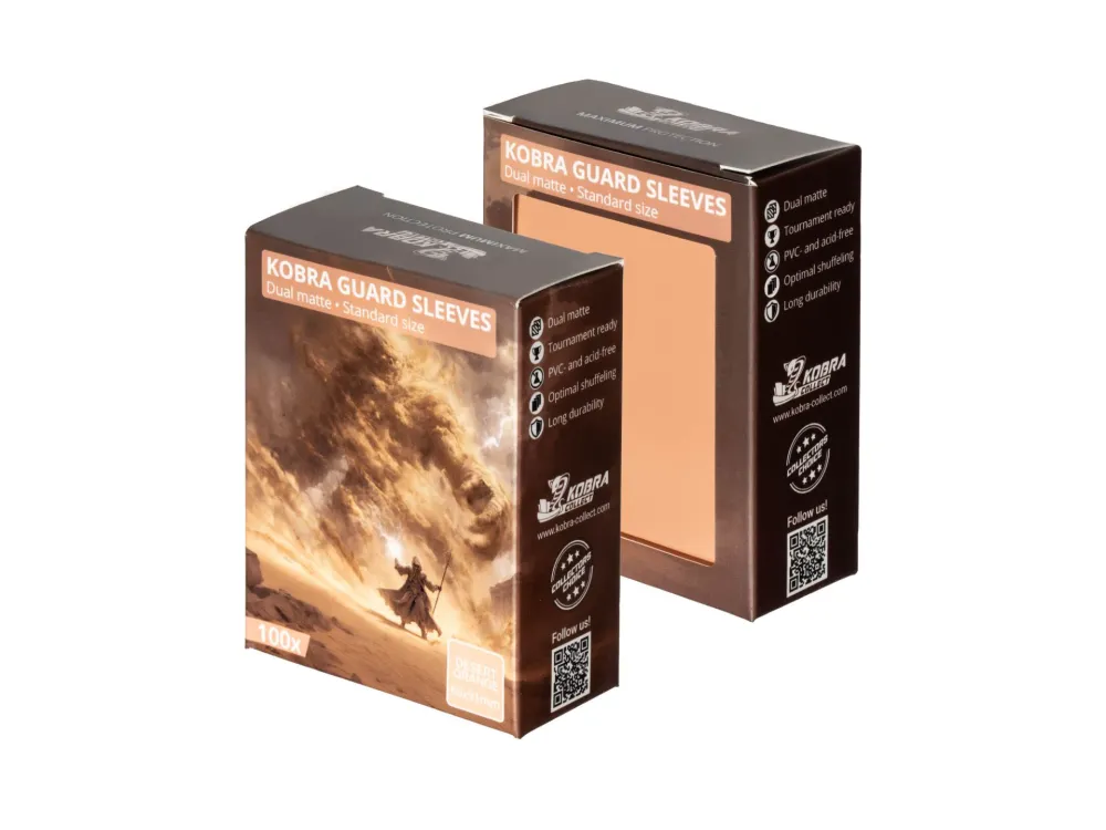 KOBRA Guard Dual Matte Standard Size Card Sleeves 100x - Desert Orange