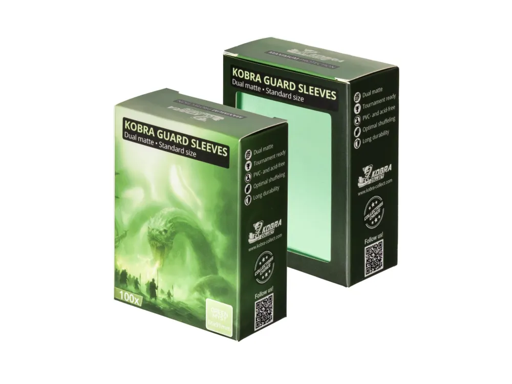 KOBRA Guard Dual Matte Standard Size Card Sleeves 100x - Green Myst