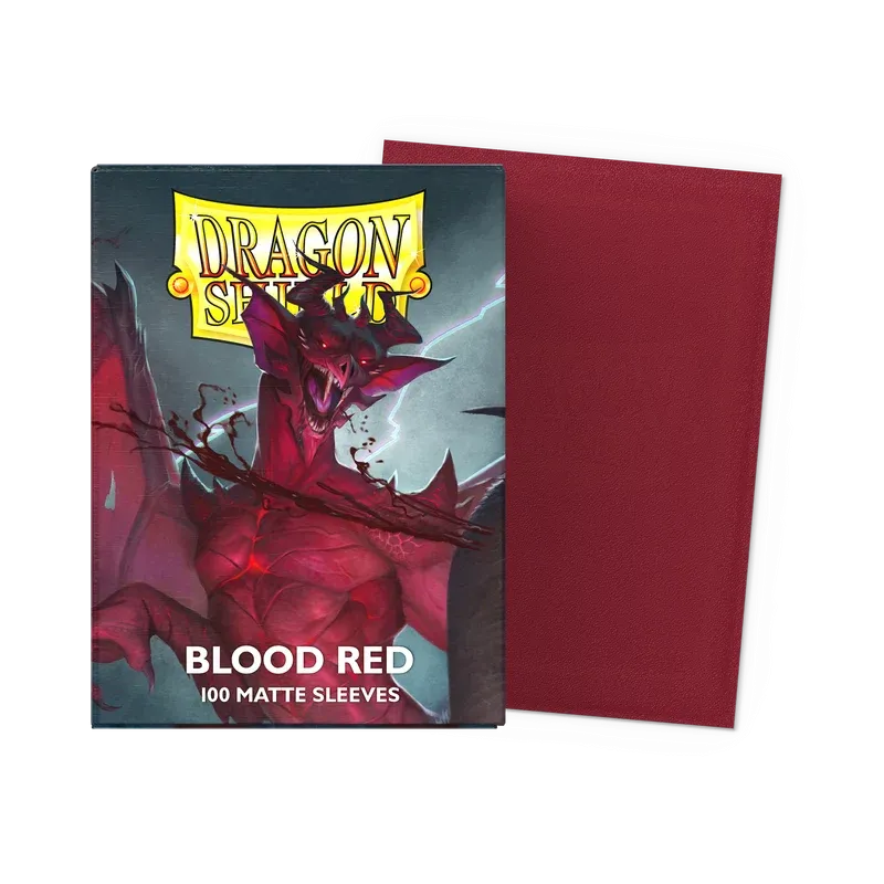 100 Dragon Shield Sleeves - Matte Blood Red