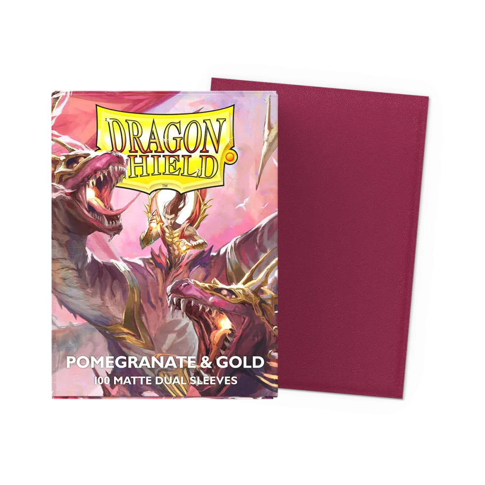 100 Dragon Shield Sleeves - Matte Dual Pomegranate/Gold