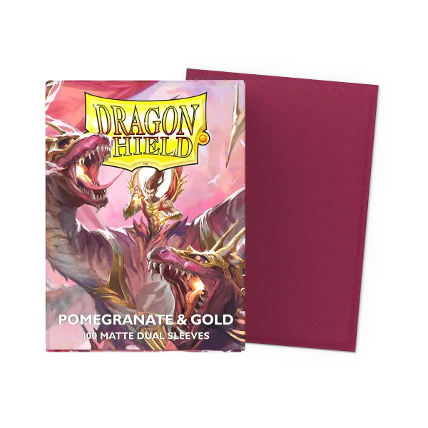 Produkt 100 Dragon Shield Sleeves - Matte Dual Pomegranate/Gold Foto
